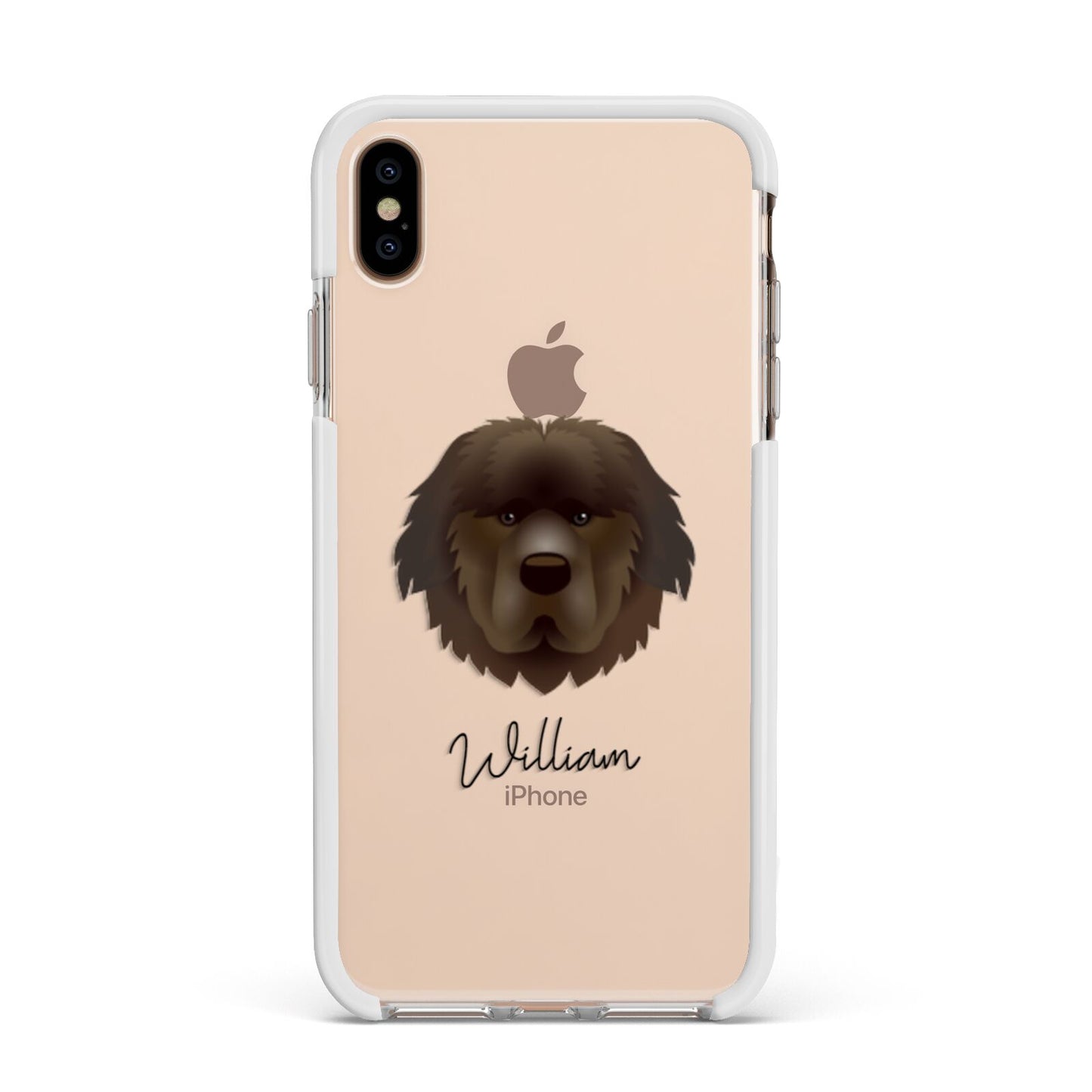 Newfoundland Personalised Apple iPhone Xs Max Impact Case White Edge on Gold Phone