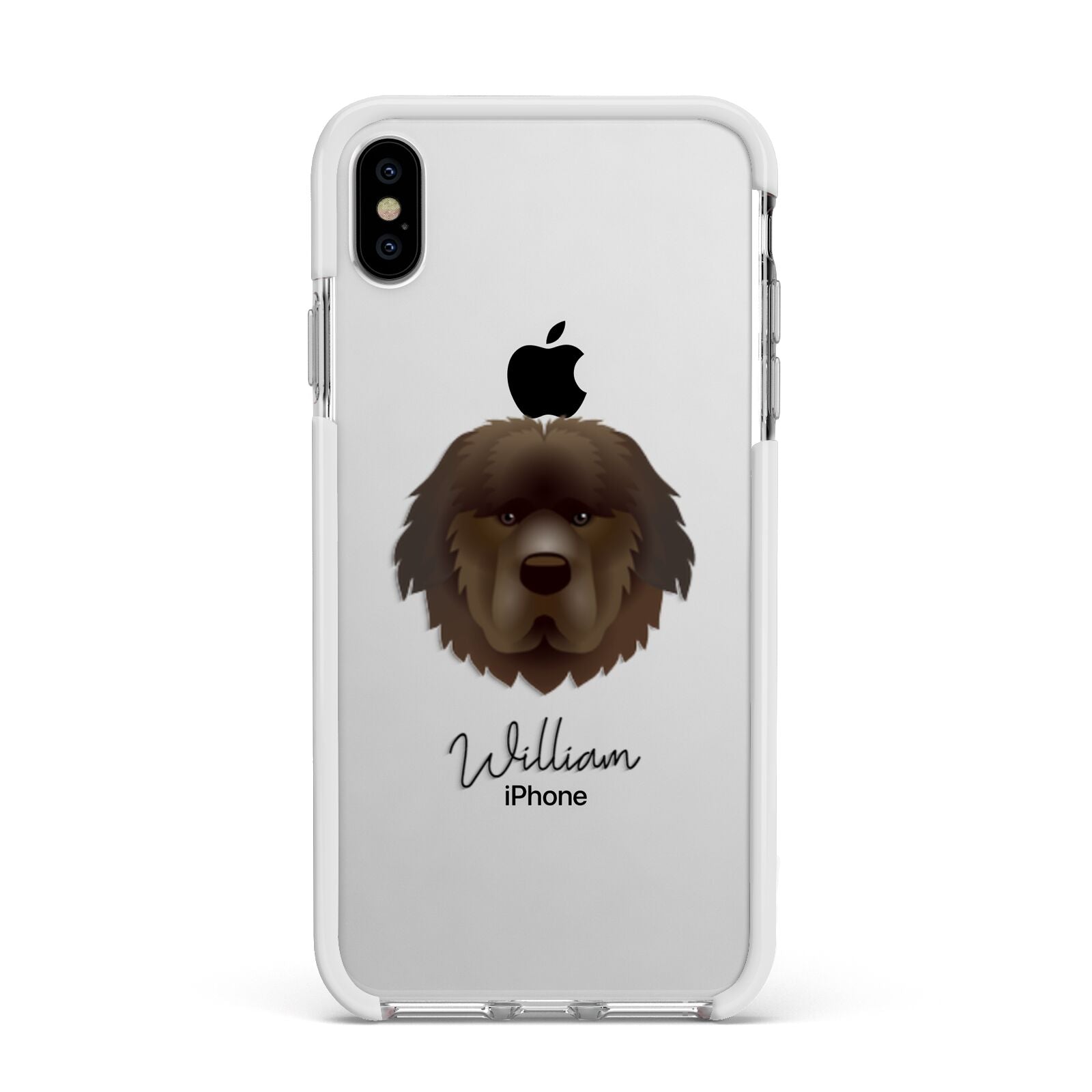 Newfoundland Personalised Apple iPhone Xs Max Impact Case White Edge on Silver Phone