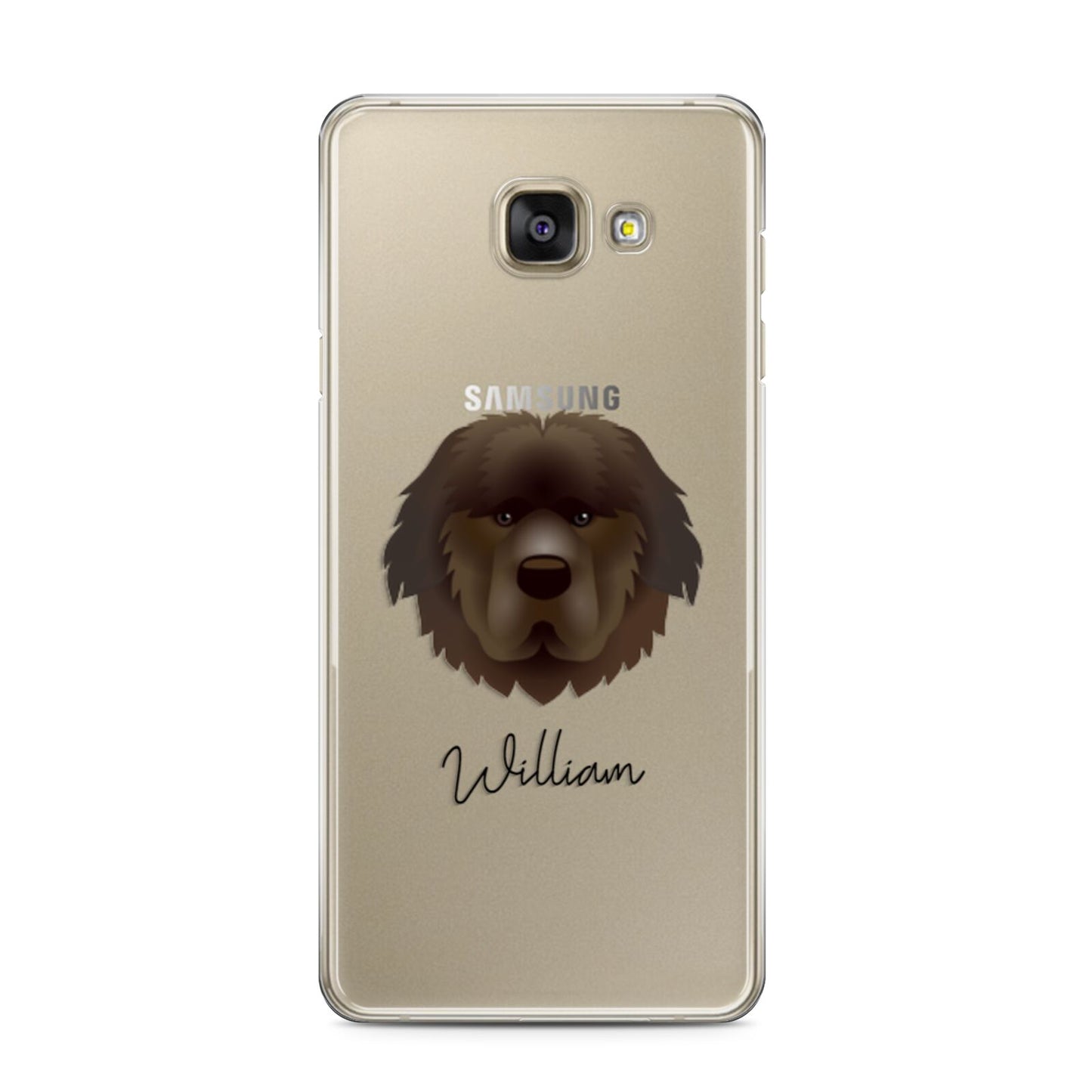 Newfoundland Personalised Samsung Galaxy A3 2016 Case on gold phone