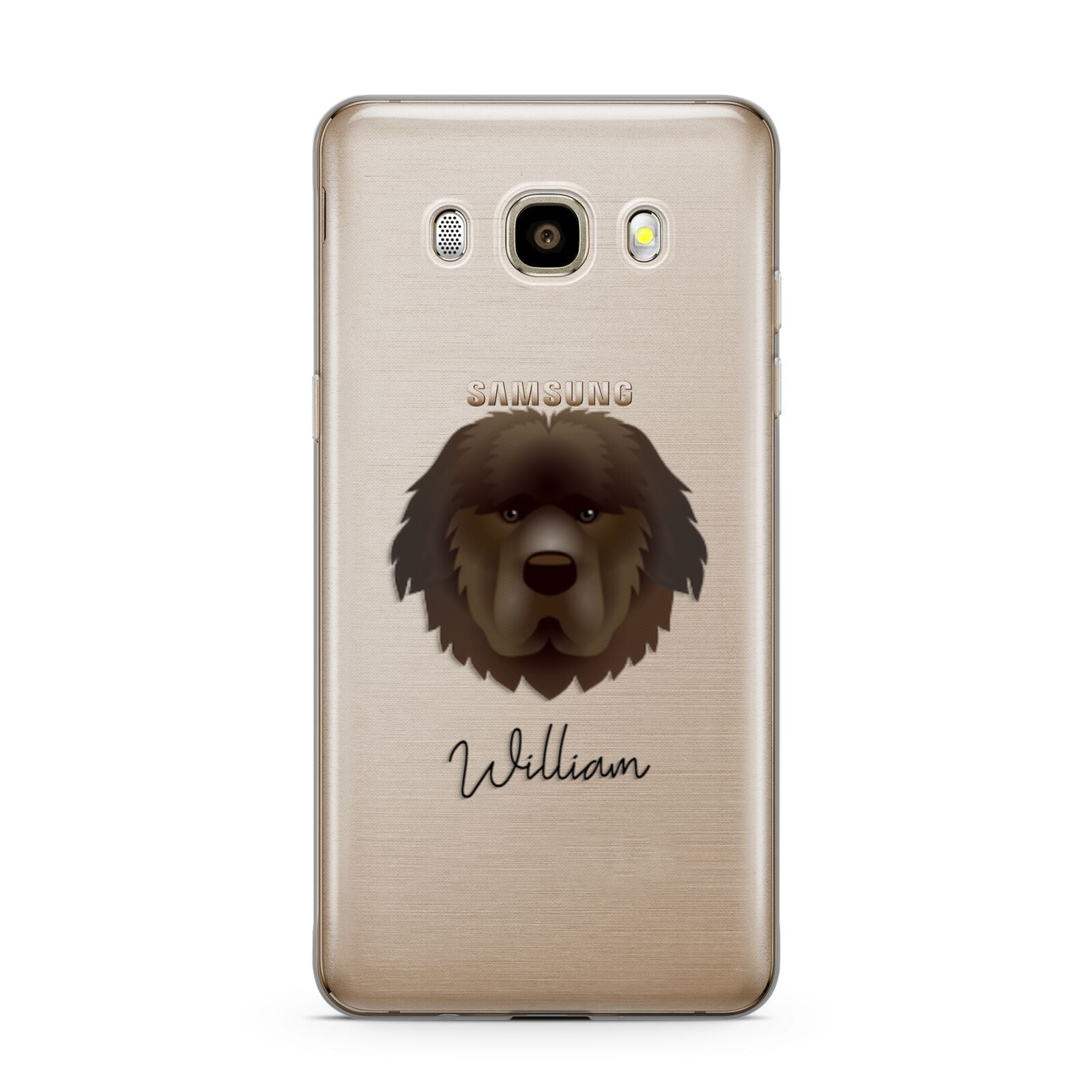 Newfoundland Personalised Samsung Galaxy J7 2016 Case on gold phone