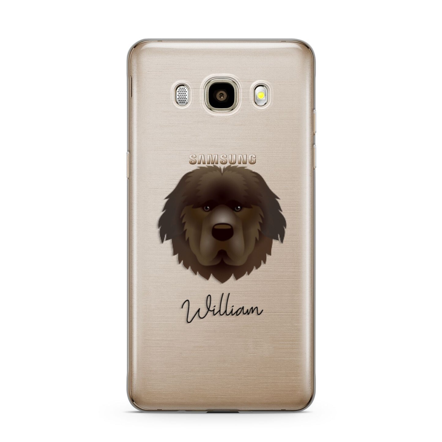 Newfoundland Personalised Samsung Galaxy J7 2016 Case on gold phone