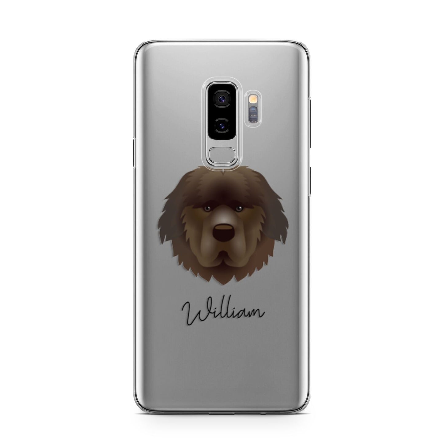 Newfoundland Personalised Samsung Galaxy S9 Plus Case on Silver phone