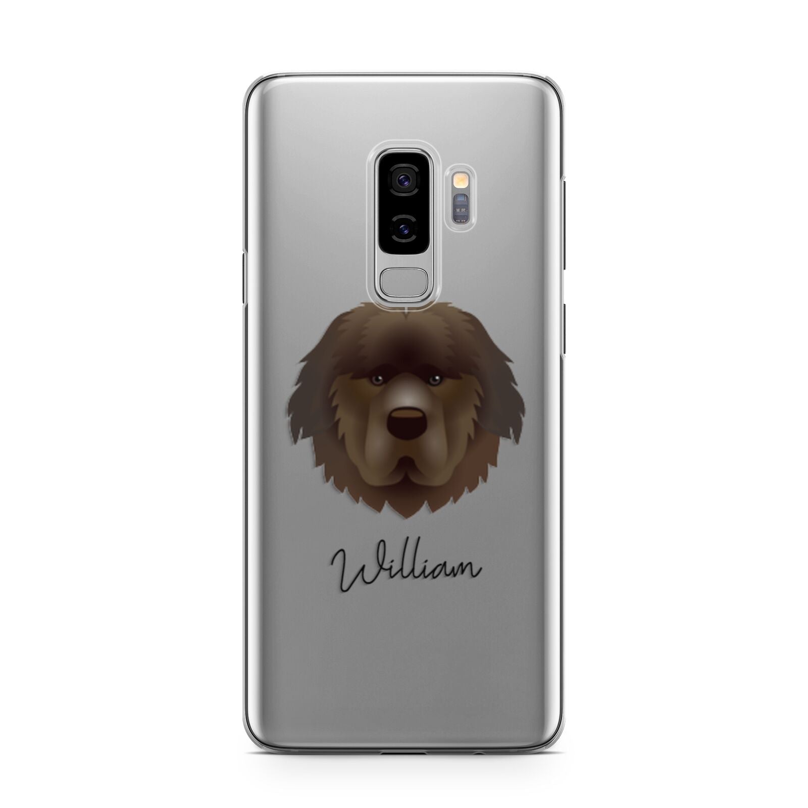 Newfoundland Personalised Samsung Galaxy S9 Plus Case on Silver phone