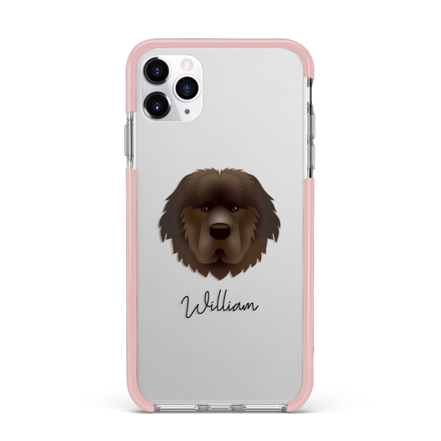 Newfoundland Personalised iPhone 11 Pro Max Impact Pink Edge Case