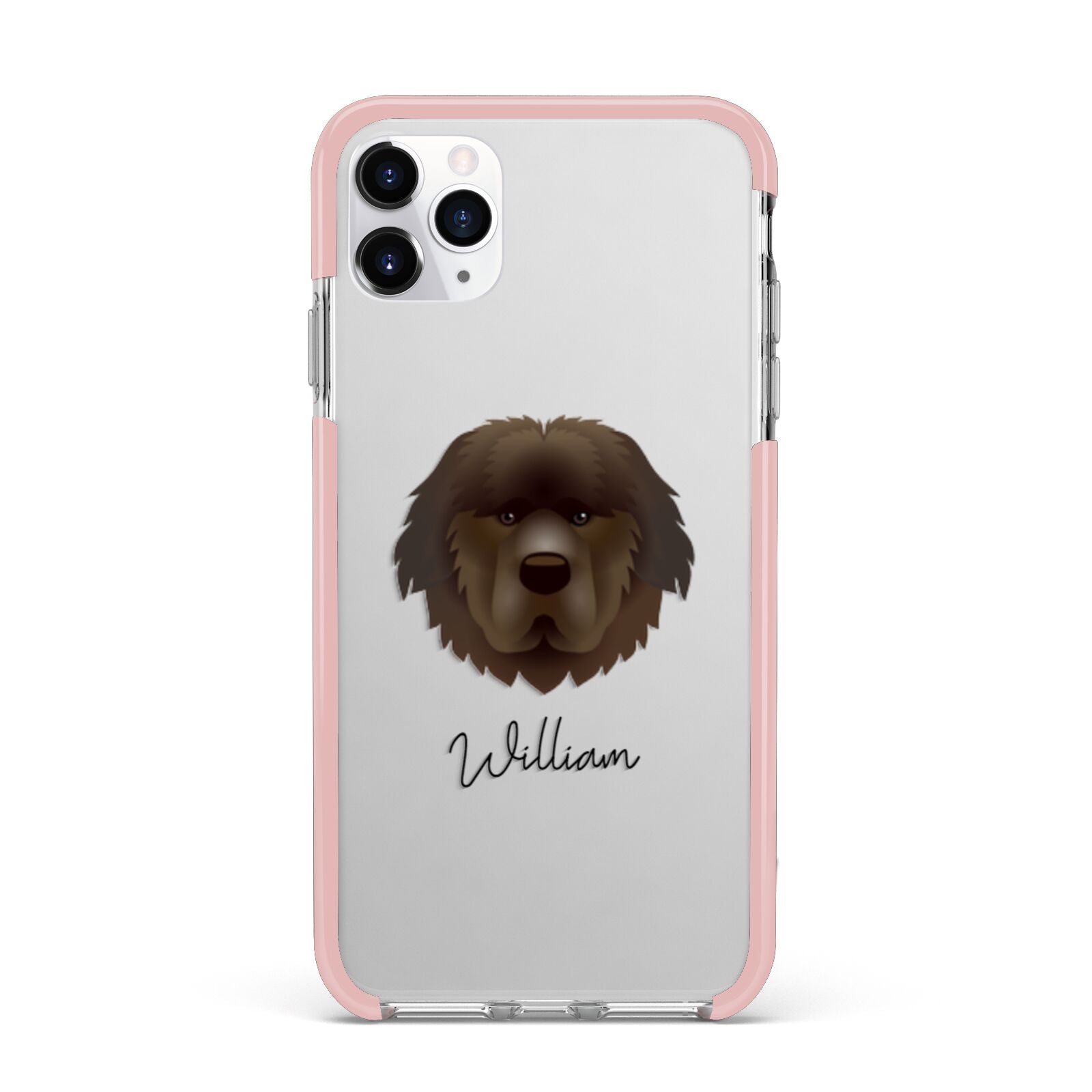 Newfoundland Personalised iPhone 11 Pro Max Impact Pink Edge Case