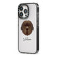 Newfoundland Personalised iPhone 13 Pro Black Impact Case Side Angle on Silver phone
