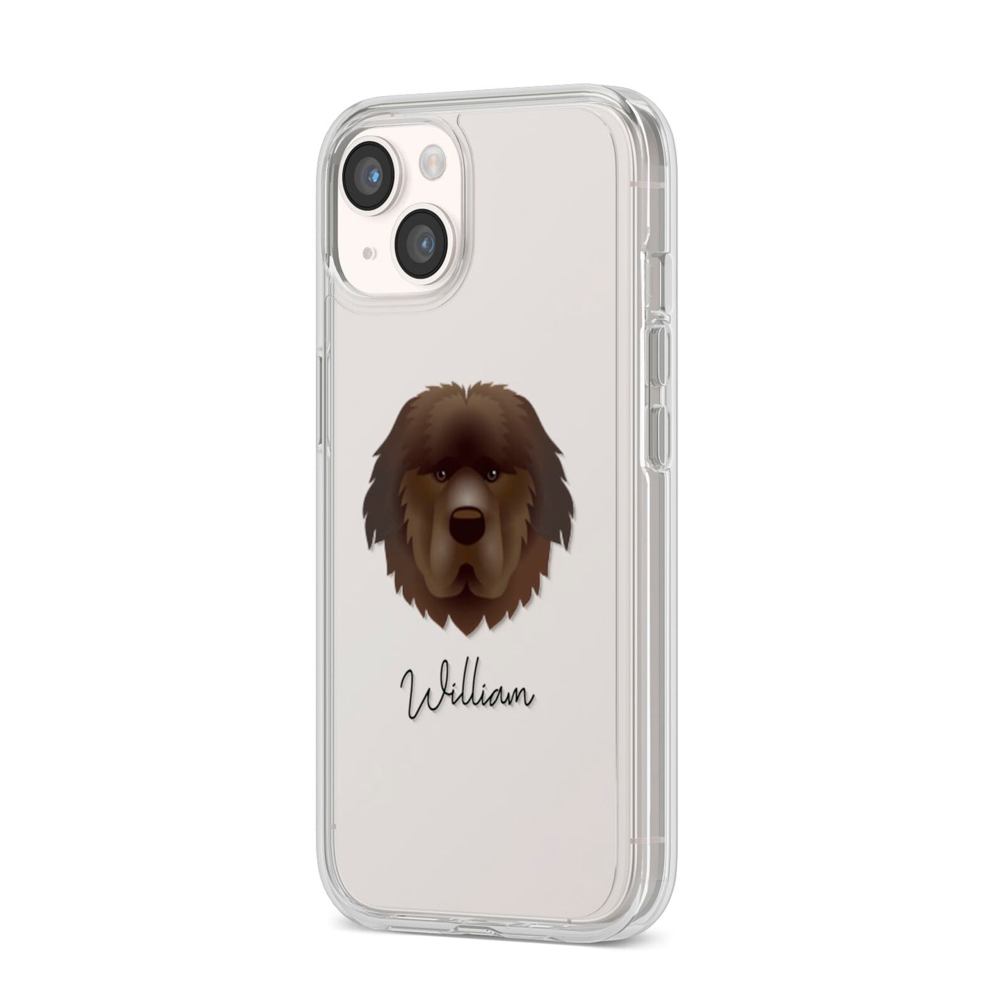 Newfoundland Personalised iPhone 14 Clear Tough Case Starlight Angled Image