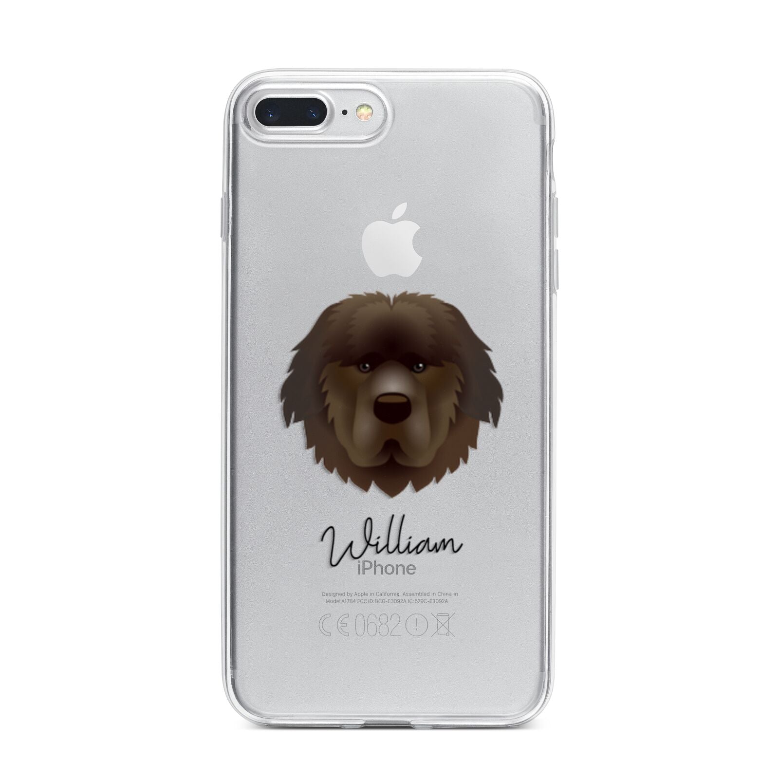 Newfoundland Personalised iPhone 7 Plus Bumper Case on Silver iPhone