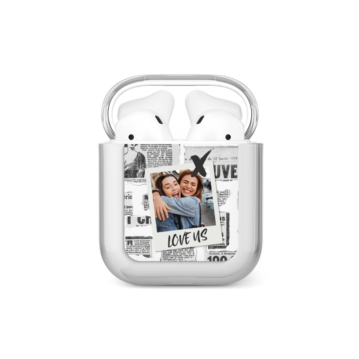Newspaper Collage Photo Personalised AirPods Case