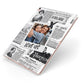 Newspaper Collage Photo Personalised Apple iPad Case on Rose Gold iPad Side View