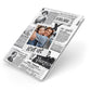 Newspaper Collage Photo Personalised Apple iPad Case on Silver iPad Side View