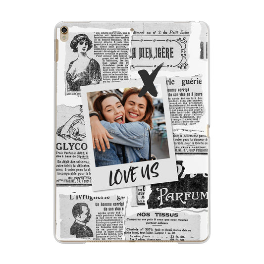 Newspaper Collage Photo Personalised Apple iPad Gold Case