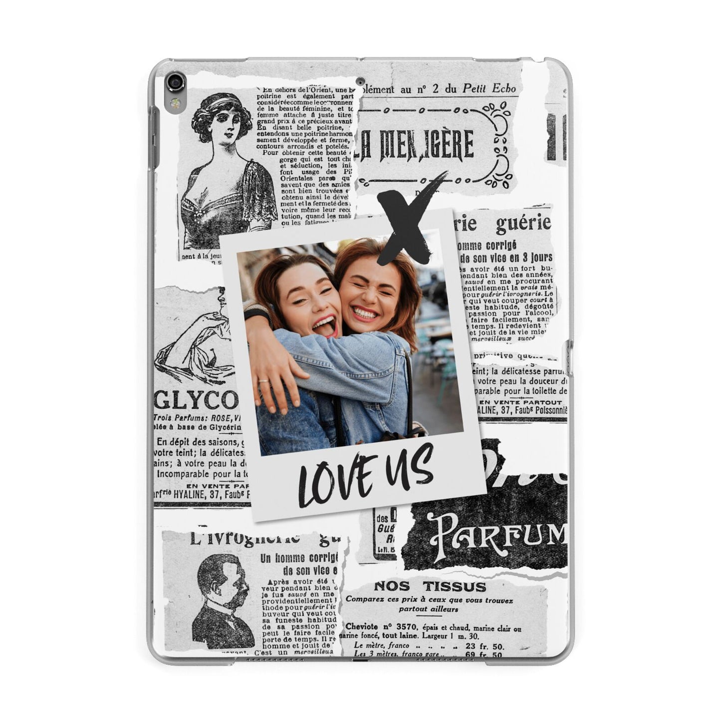 Newspaper Collage Photo Personalised Apple iPad Grey Case