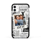Newspaper Collage Photo Personalised Apple iPhone 11 in White with Black Impact Case