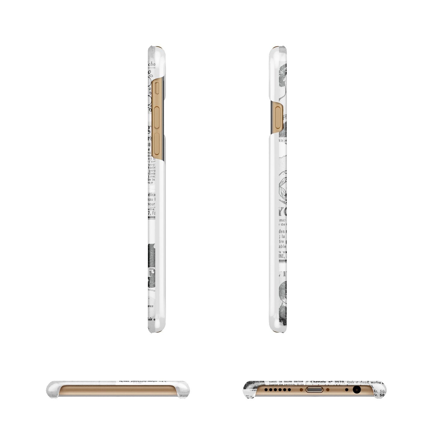 Newspaper Collage Photo Personalised Apple iPhone 6 3D Wrap Snap Case Angled Images