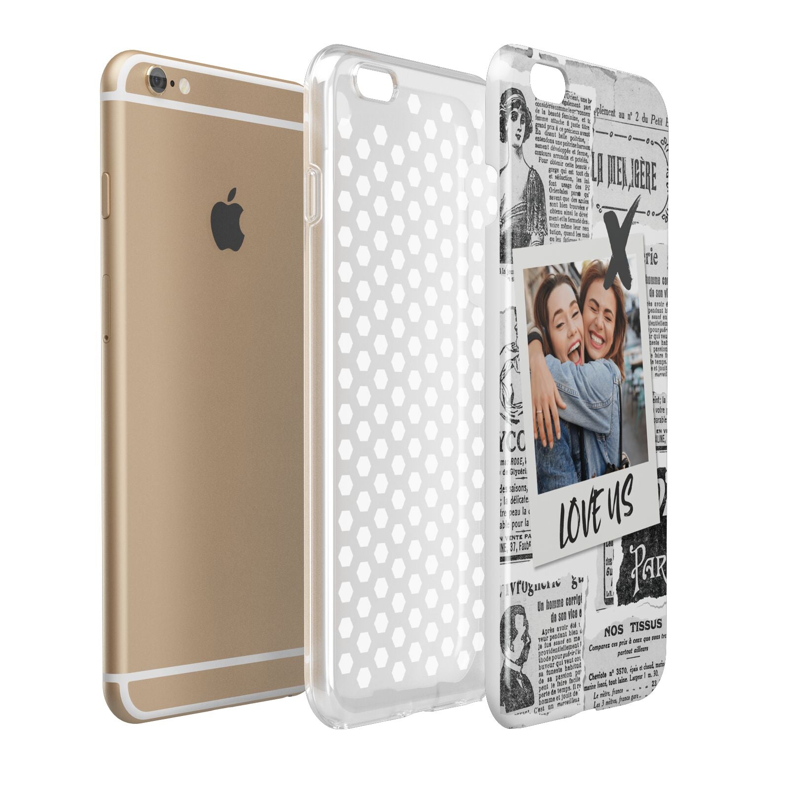 Newspaper Collage Photo Personalised Apple iPhone 6 Plus 3D Tough Case Expand Detail Image