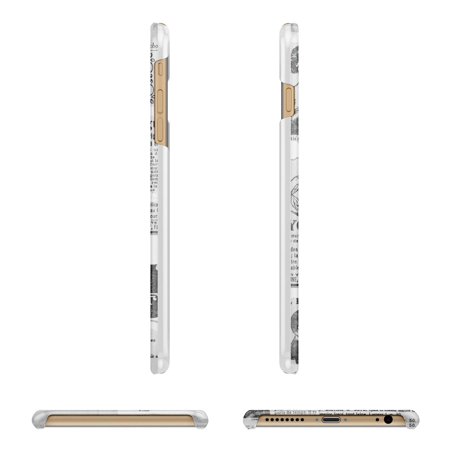 Newspaper Collage Photo Personalised Apple iPhone 6 Plus 3D Wrap Snap Case Angled Images