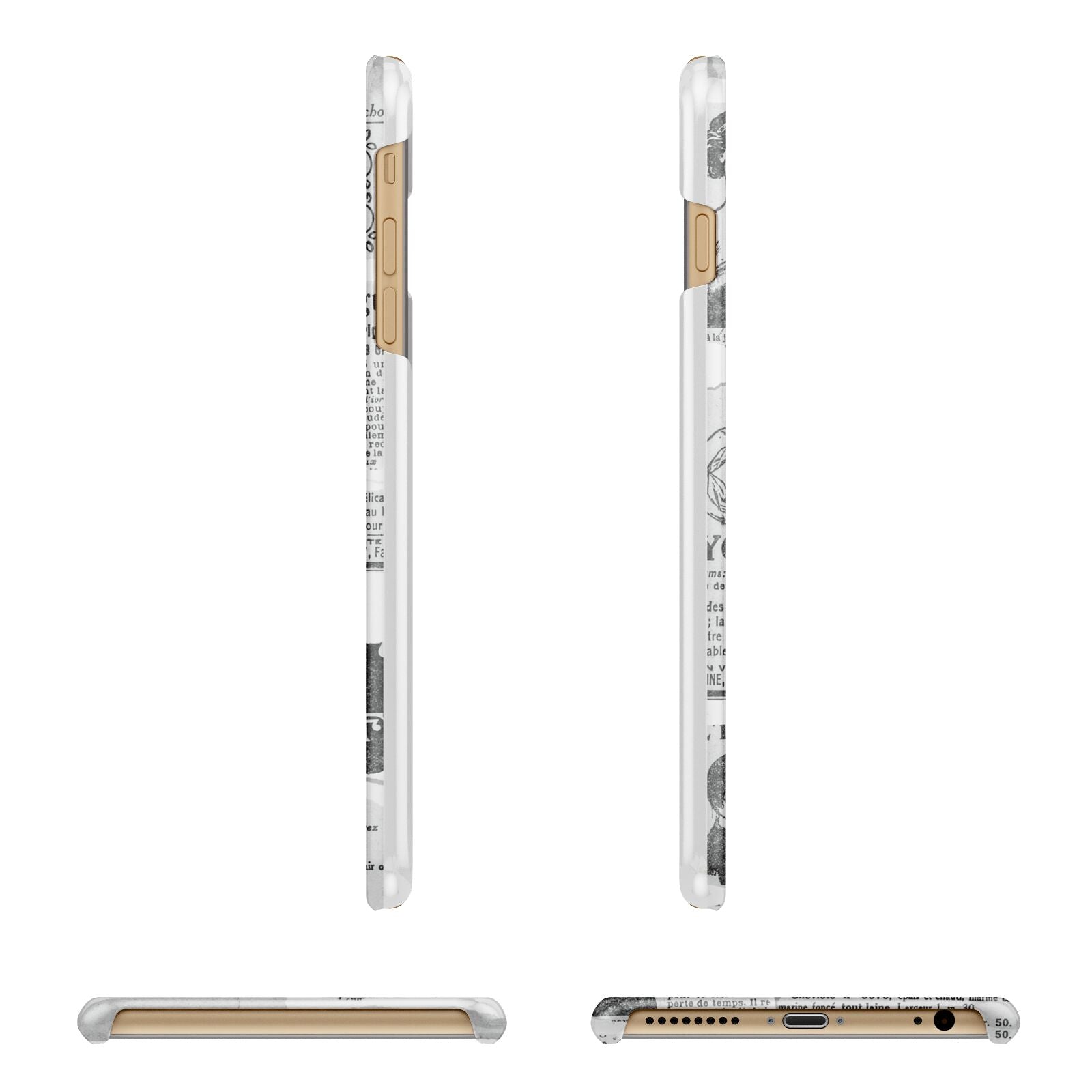 Newspaper Collage Photo Personalised Apple iPhone 6 Plus 3D Wrap Snap Case Angled Images