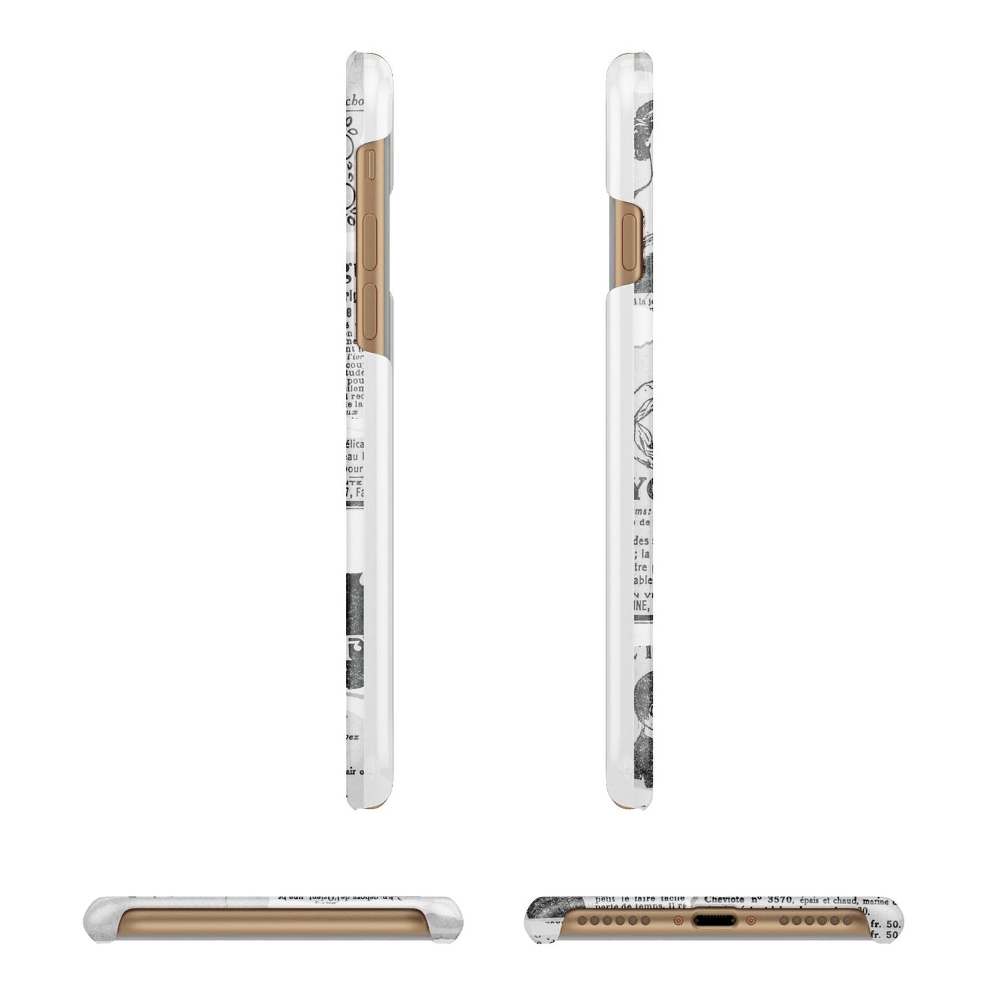 Newspaper Collage Photo Personalised Apple iPhone 7 8 3D Wrap Snap Case Angled Images