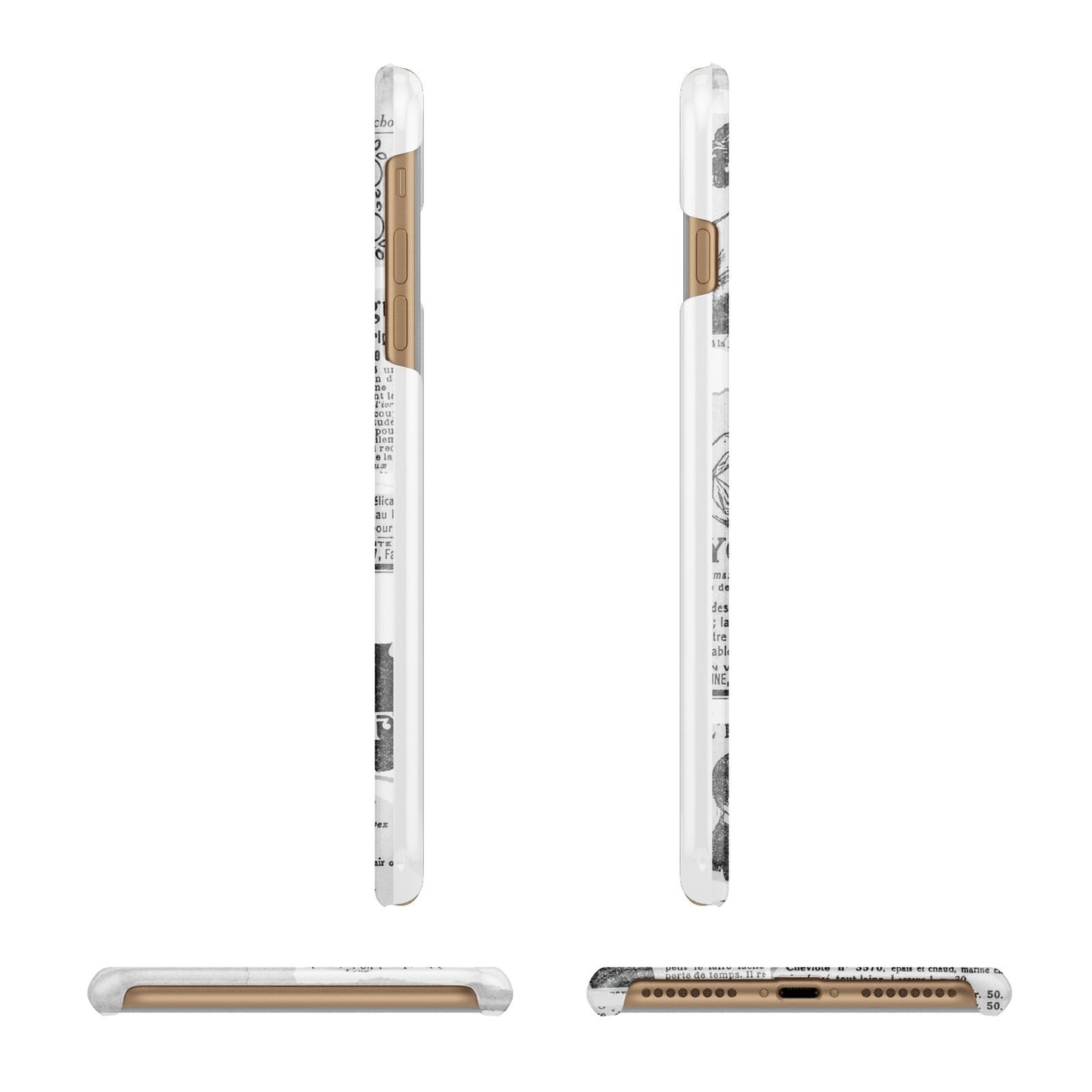 Newspaper Collage Photo Personalised Apple iPhone 7 Plus 3D Wrap Snap Case Angled Images