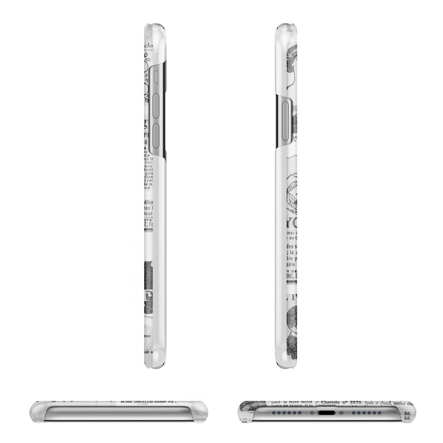 Newspaper Collage Photo Personalised Apple iPhone XR 3D Wrap Snap Case Angled Images on White Phone