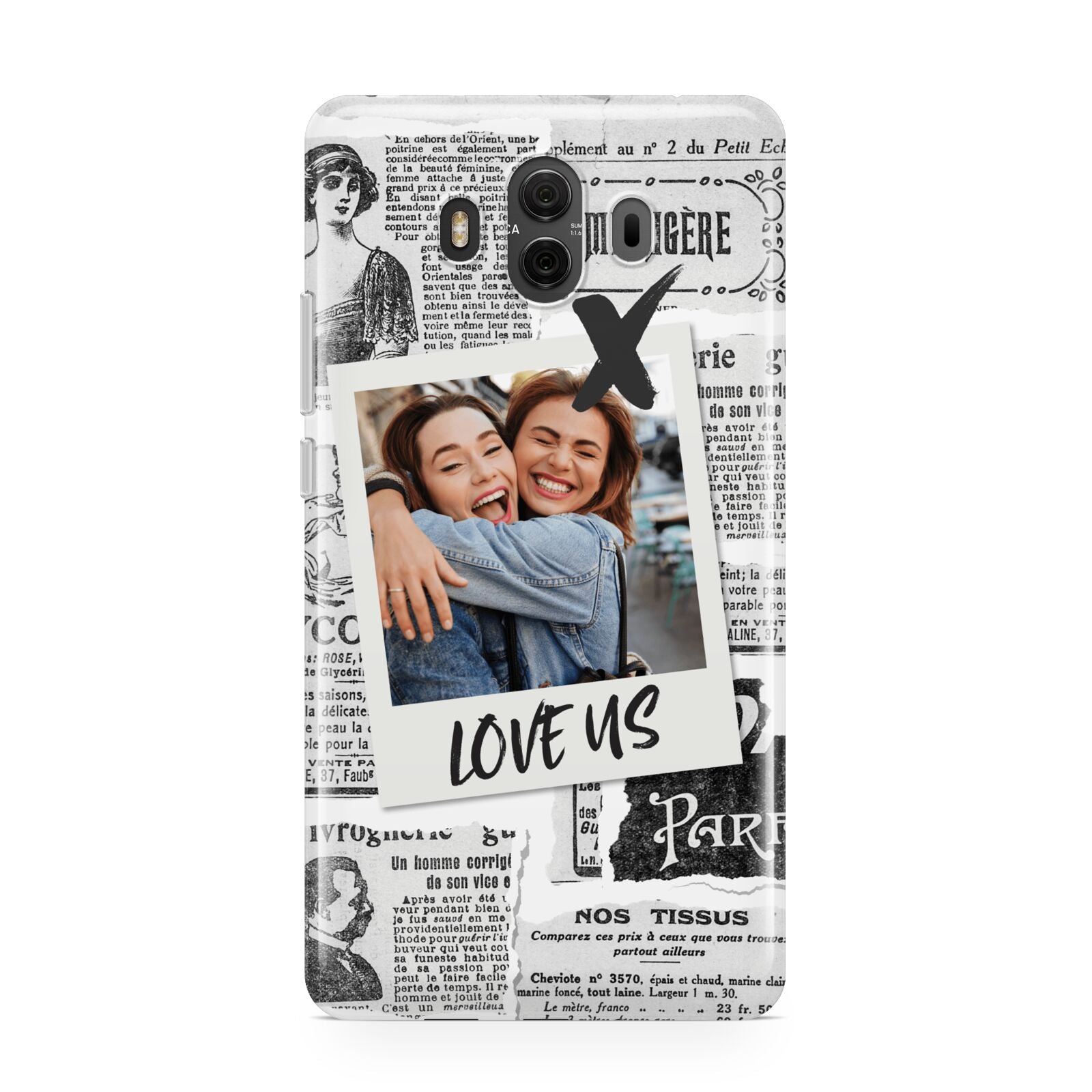 Newspaper Collage Photo Personalised Huawei Mate 10 Protective Phone Case