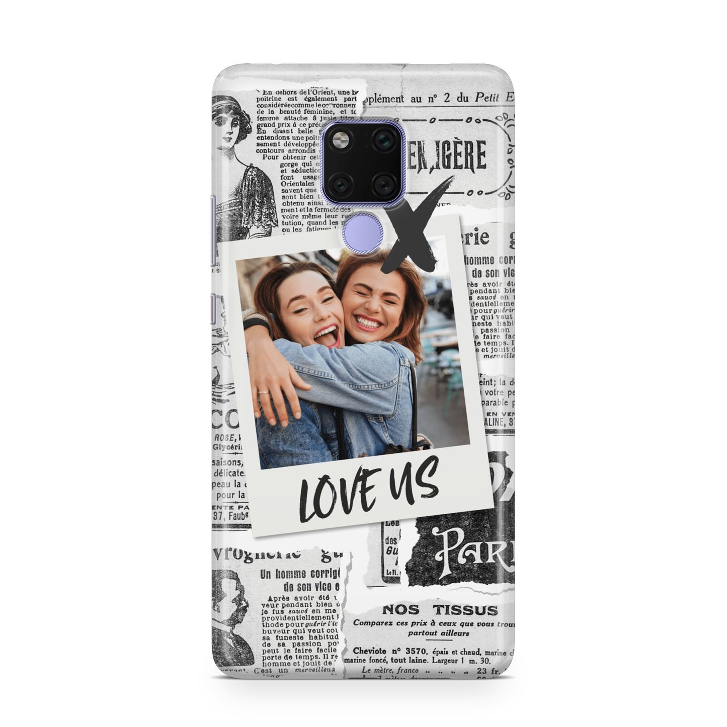 Newspaper Collage Photo Personalised Huawei Mate 20X Phone Case
