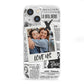 Newspaper Collage Photo Personalised iPhone 13 Mini Clear Bumper Case