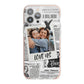 Newspaper Collage Photo Personalised iPhone 13 Pro Max TPU Impact Case with Pink Edges