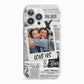 Newspaper Collage Photo Personalised iPhone 13 Pro TPU Impact Case with White Edges