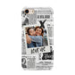 Newspaper Collage Photo Personalised iPhone 8 3D Tough Case on Gold Phone