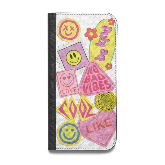 No Bad Vibes Sticker Vegan Leather Flip Samsung Case