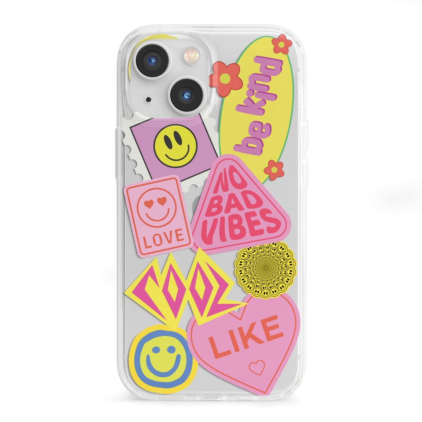No Bad Vibes Sticker iPhone 13 Mini Clear Bumper Case