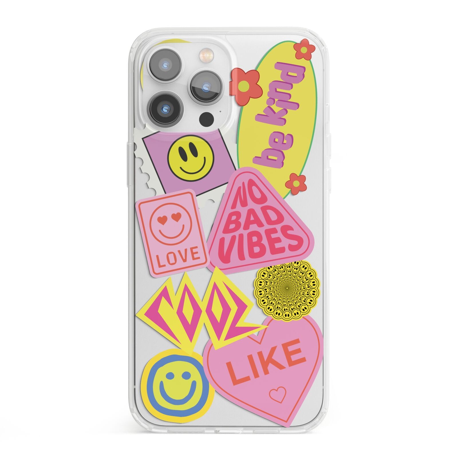 No Bad Vibes Sticker iPhone 13 Pro Max Clear Bumper Case