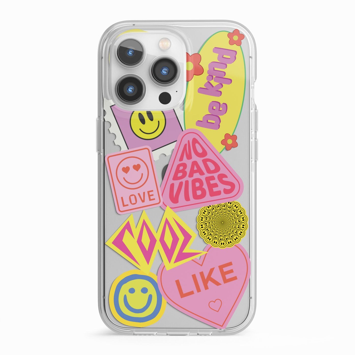 No Bad Vibes Sticker iPhone 13 Pro TPU Impact Case with White Edges