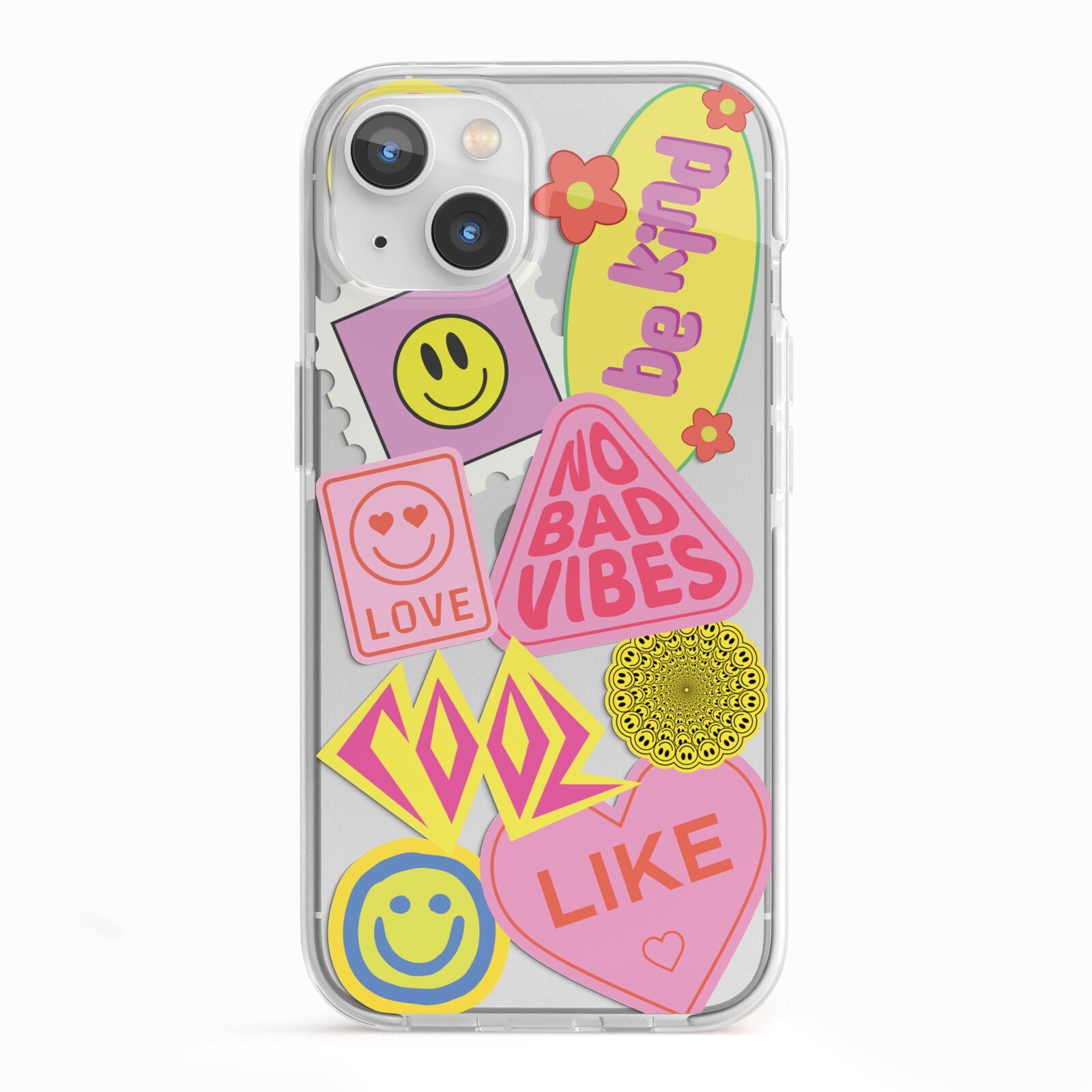 No Bad Vibes Sticker iPhone 13 TPU Impact Case with White Edges
