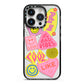No Bad Vibes Sticker iPhone 14 Pro Black Impact Case on Silver phone
