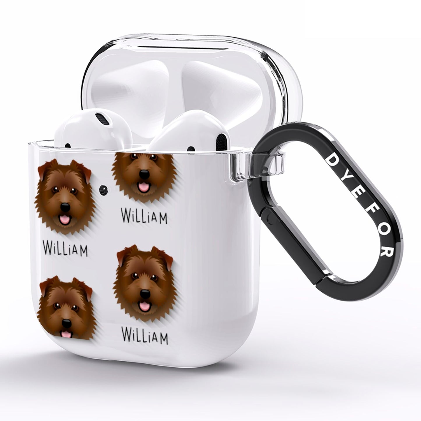 Norfolk Terrier Icon with Name AirPods Clear Case Side Image