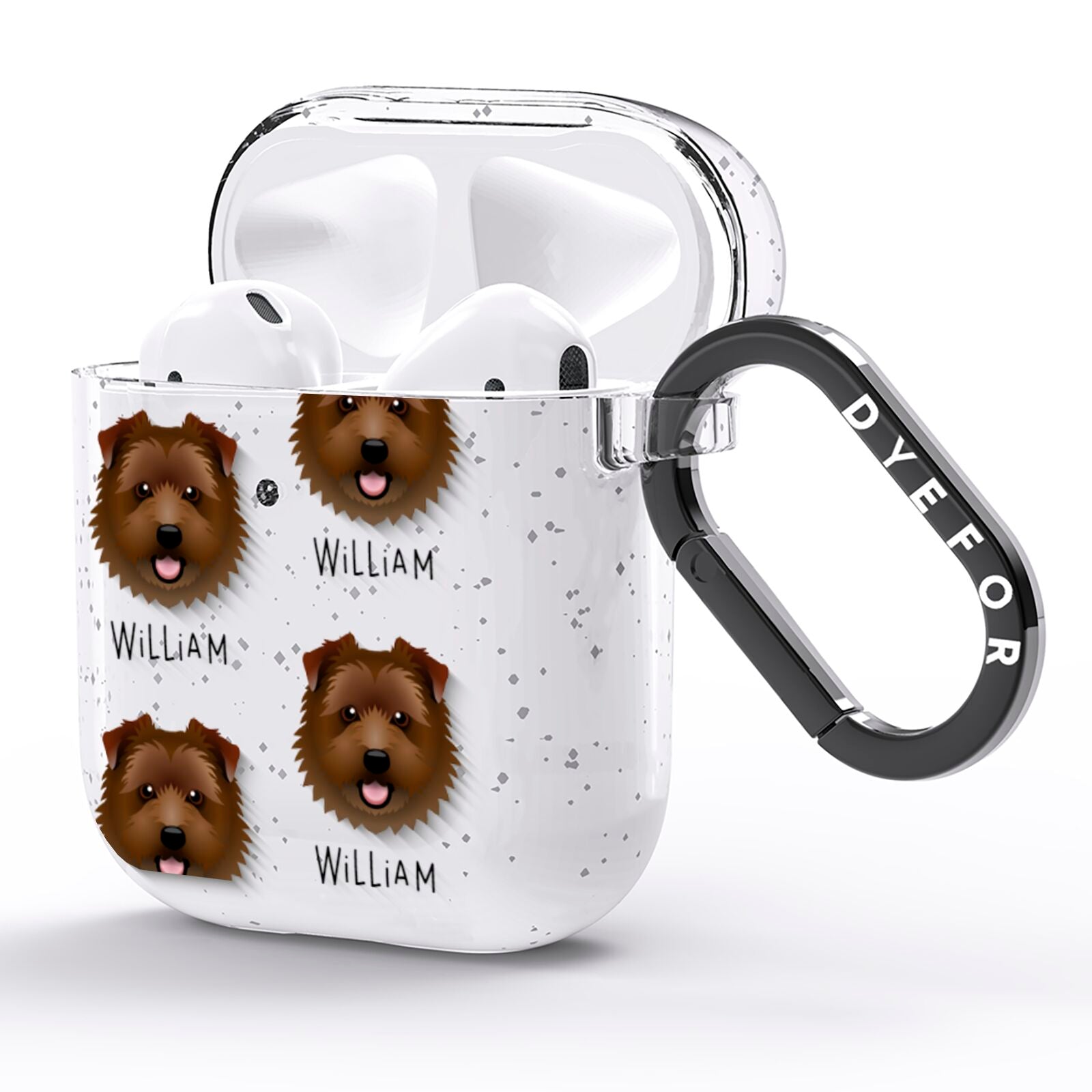 Norfolk Terrier Icon with Name AirPods Glitter Case Side Image