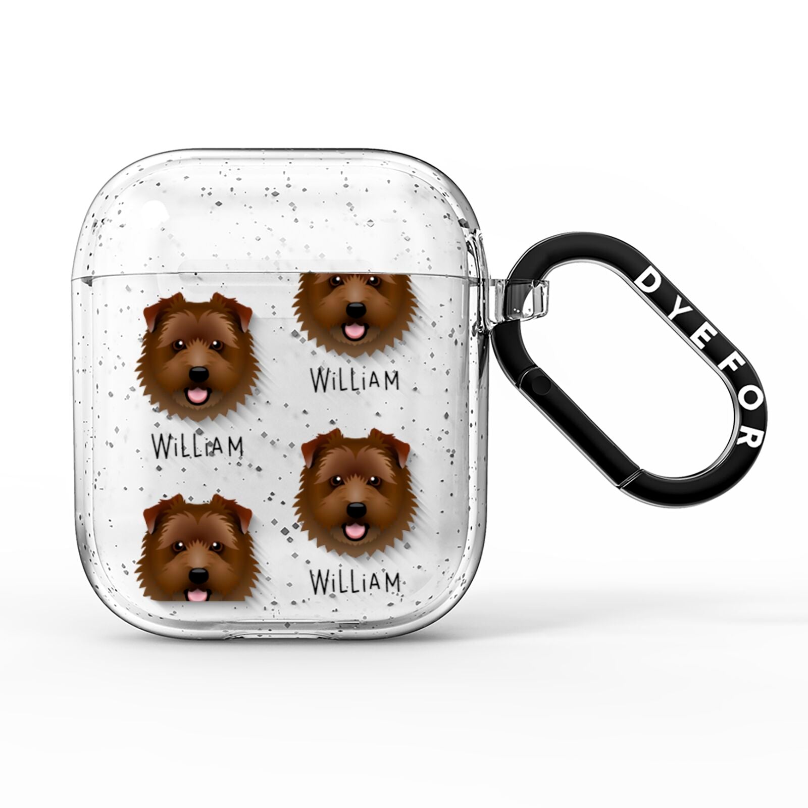 Norfolk Terrier Icon with Name AirPods Glitter Case