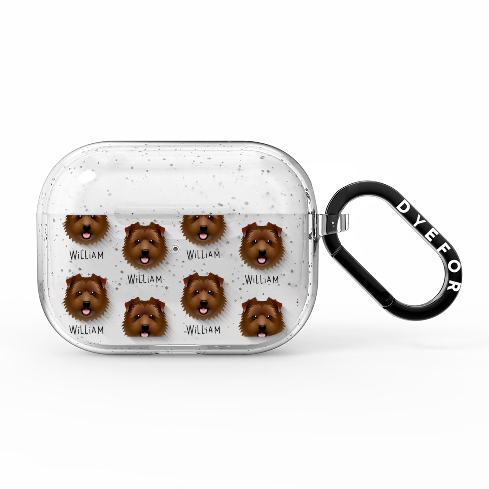 Norfolk Terrier Icon with Name AirPods Pro Glitter Case