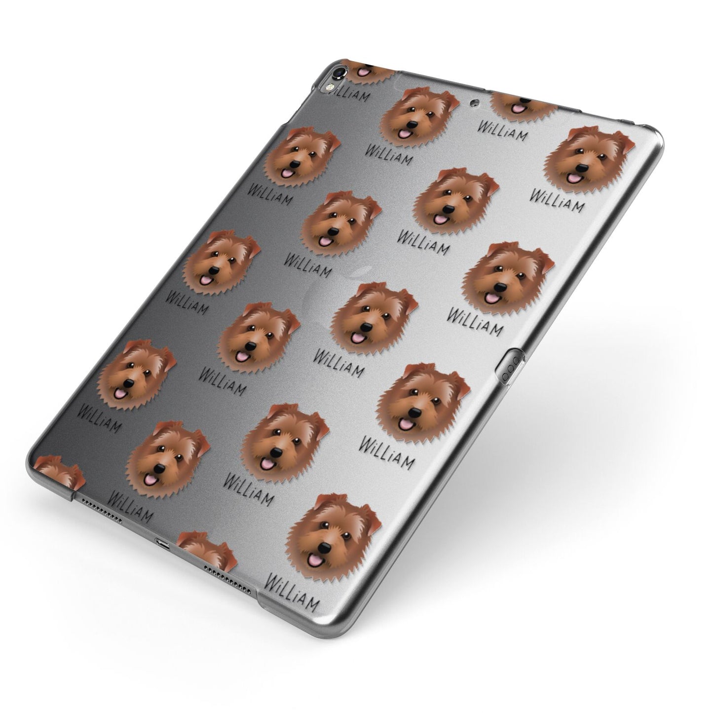 Norfolk Terrier Icon with Name Apple iPad Case on Grey iPad Side View