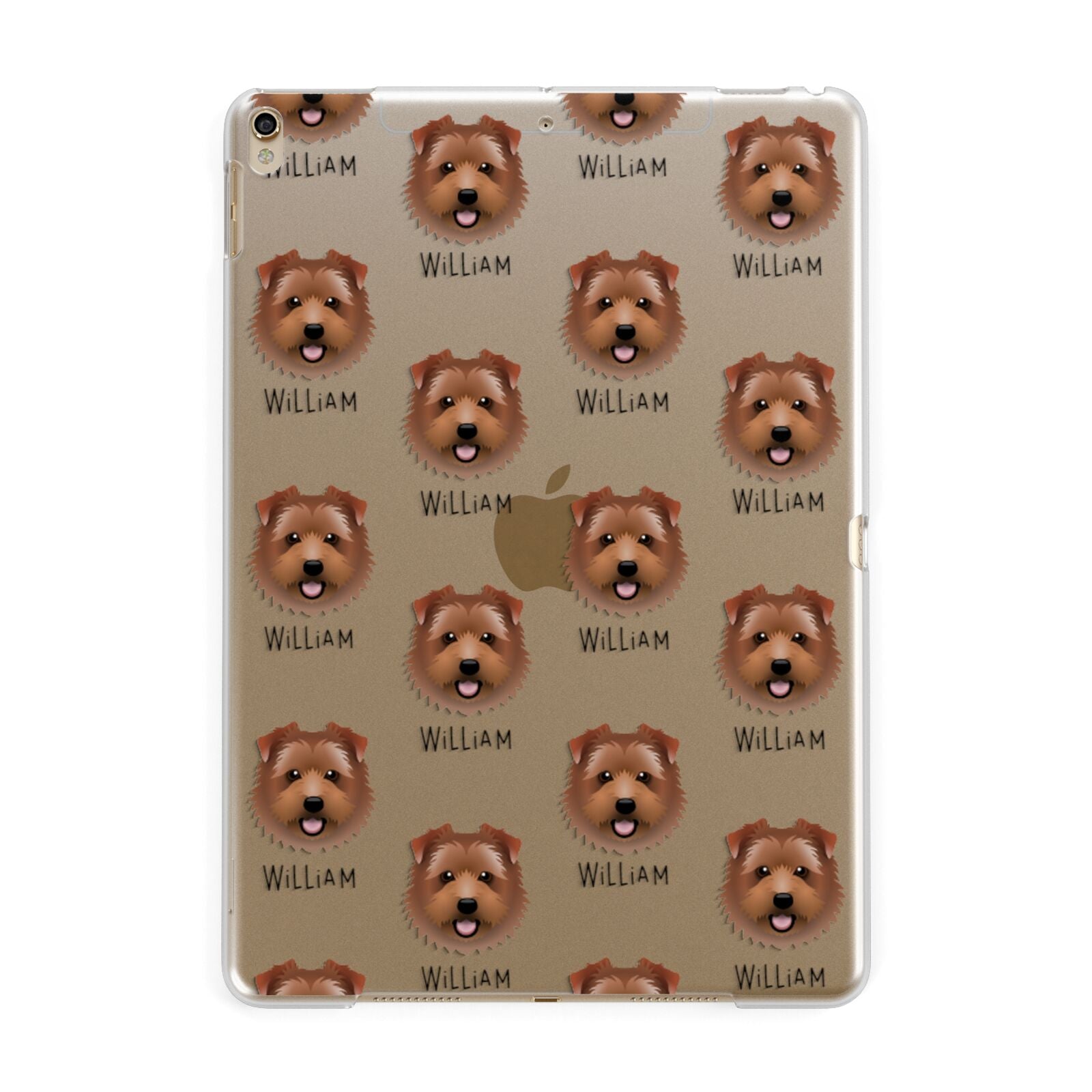 Norfolk Terrier Icon with Name Apple iPad Gold Case