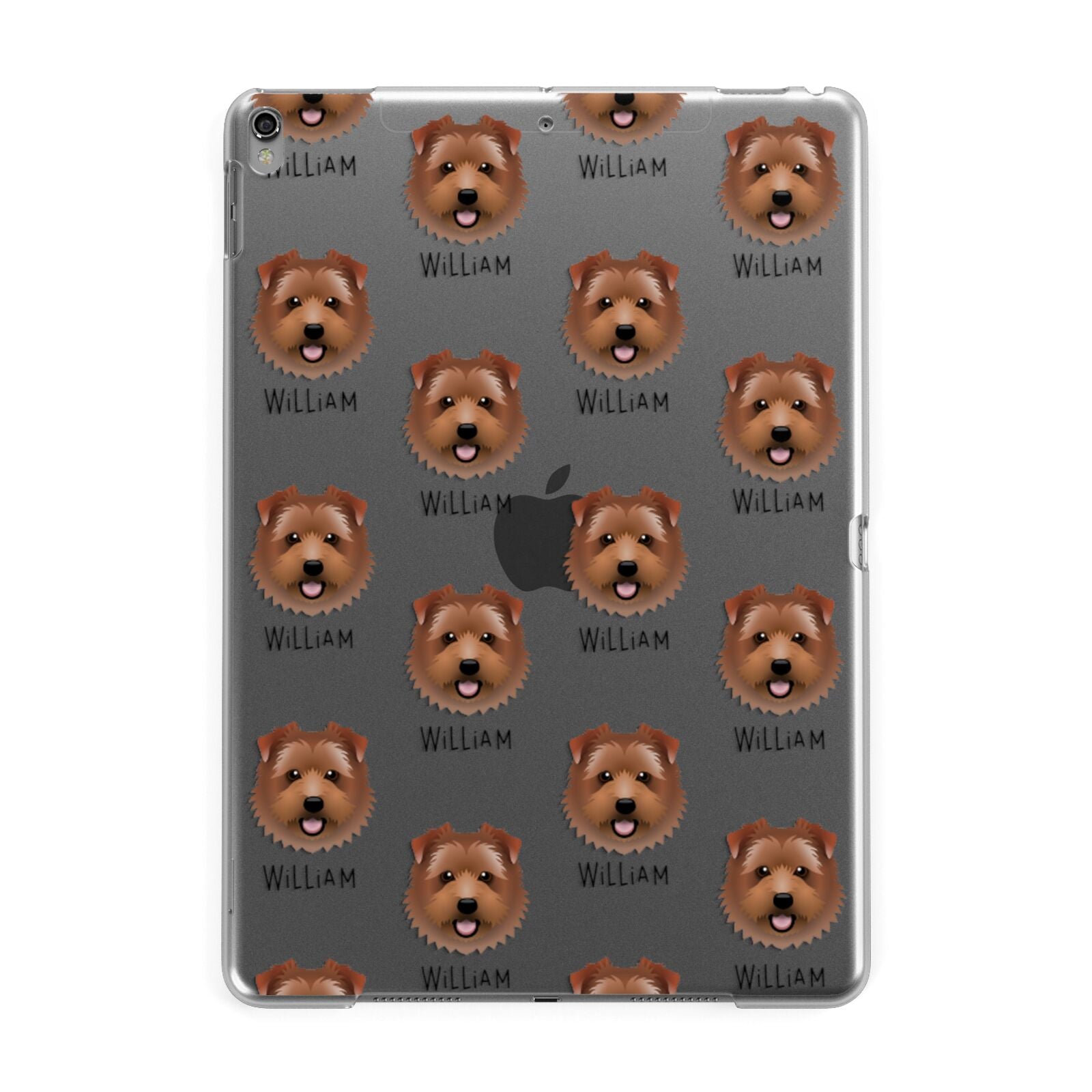 Norfolk Terrier Icon with Name Apple iPad Grey Case