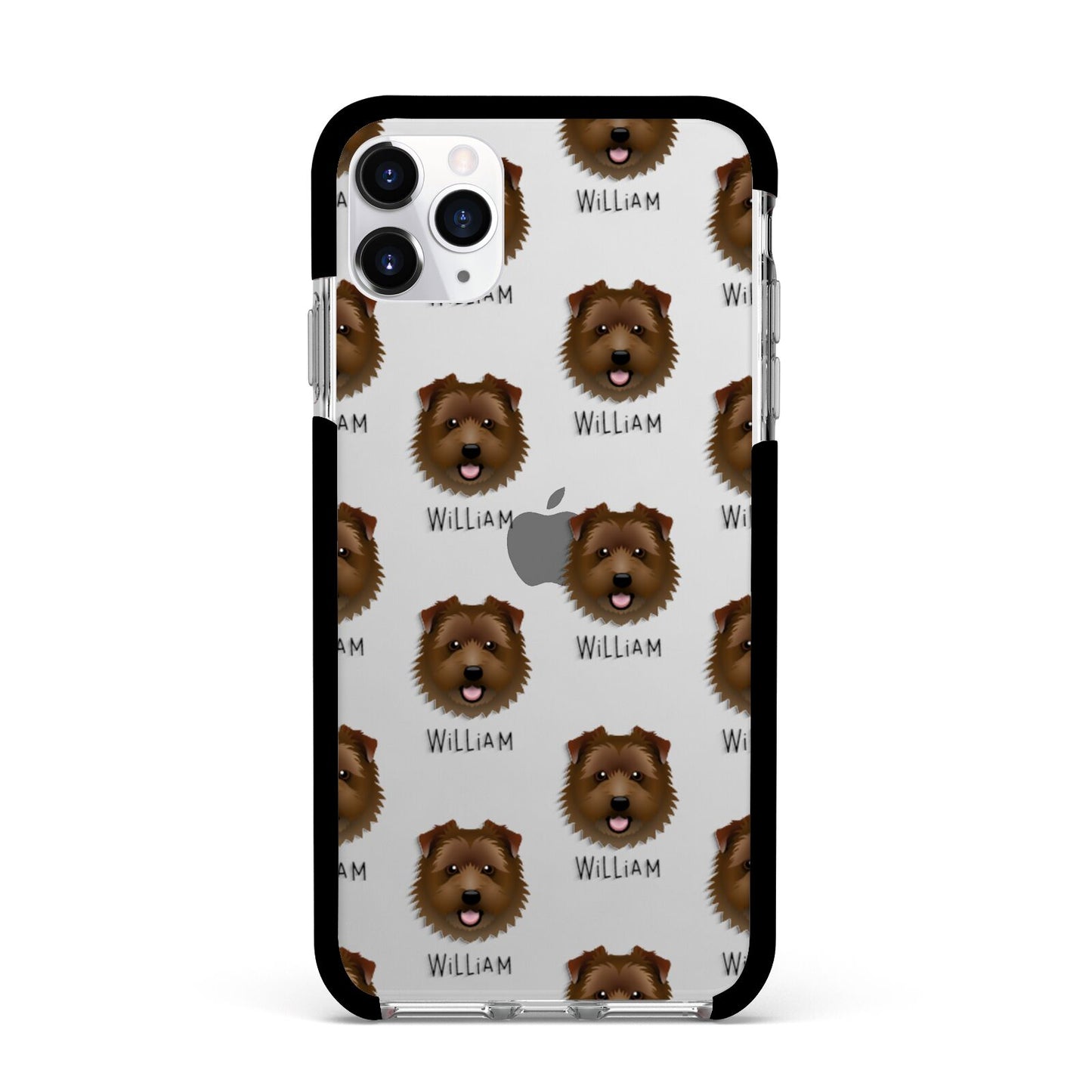 Norfolk Terrier Icon with Name Apple iPhone 11 Pro Max in Silver with Black Impact Case