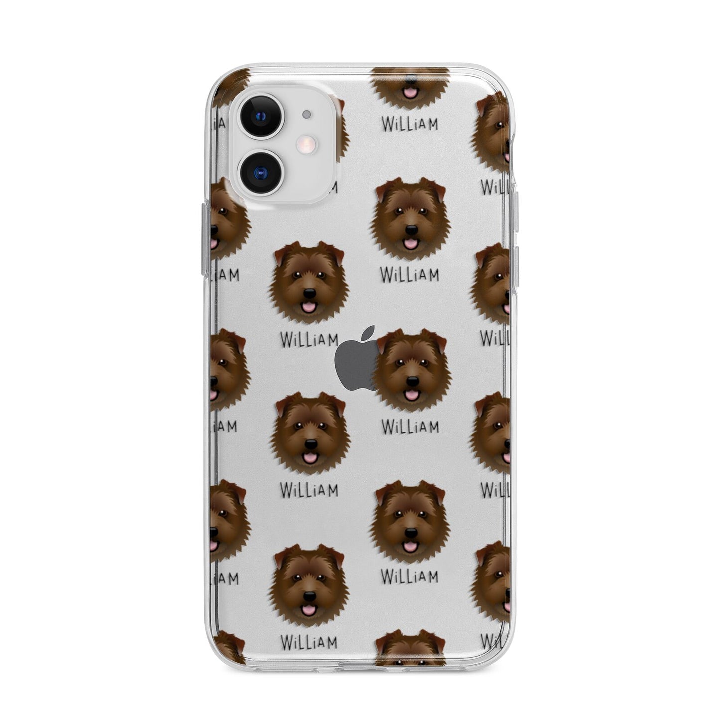 Norfolk Terrier Icon with Name Apple iPhone 11 in White with Bumper Case
