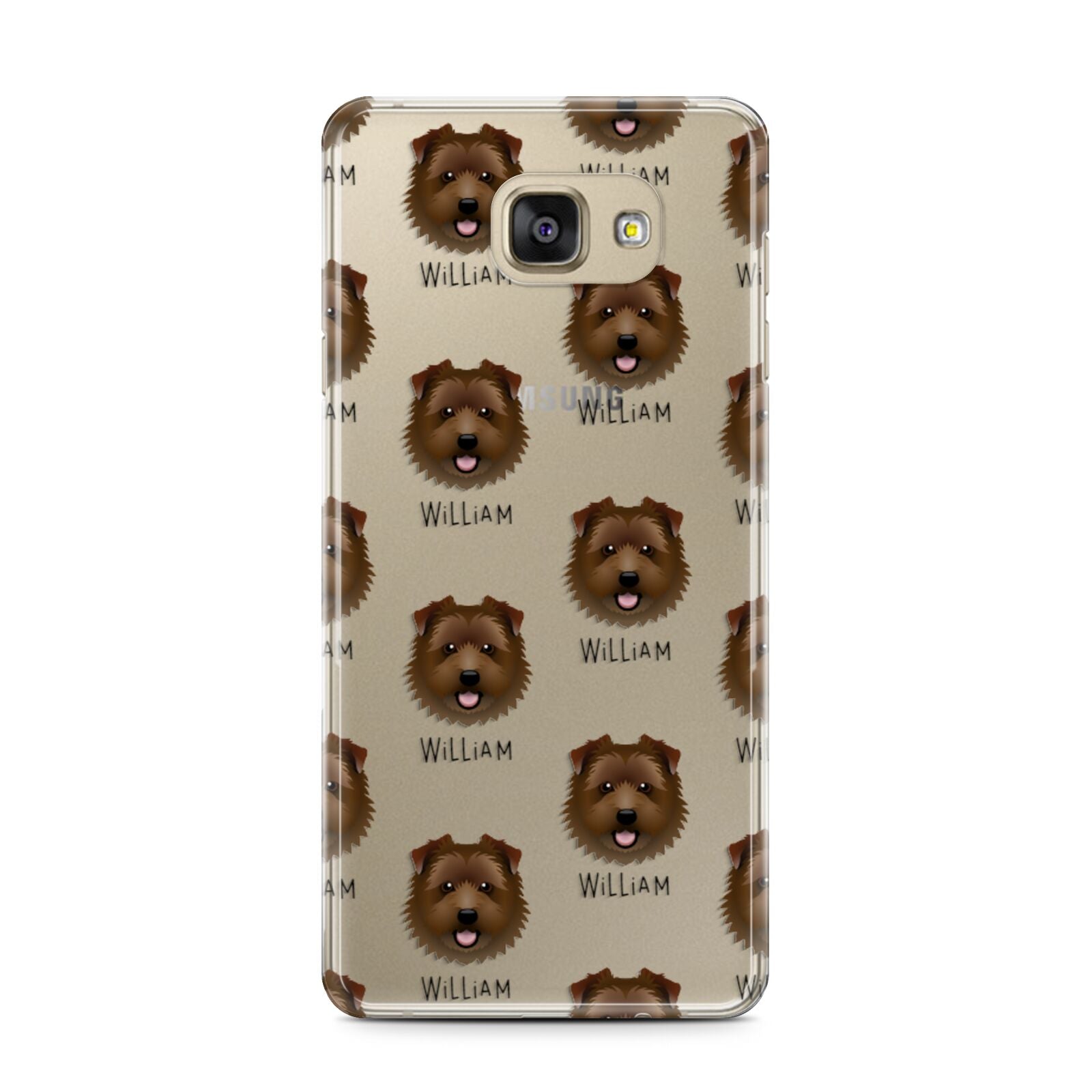 Norfolk Terrier Icon with Name Samsung Galaxy A7 2016 Case on gold phone