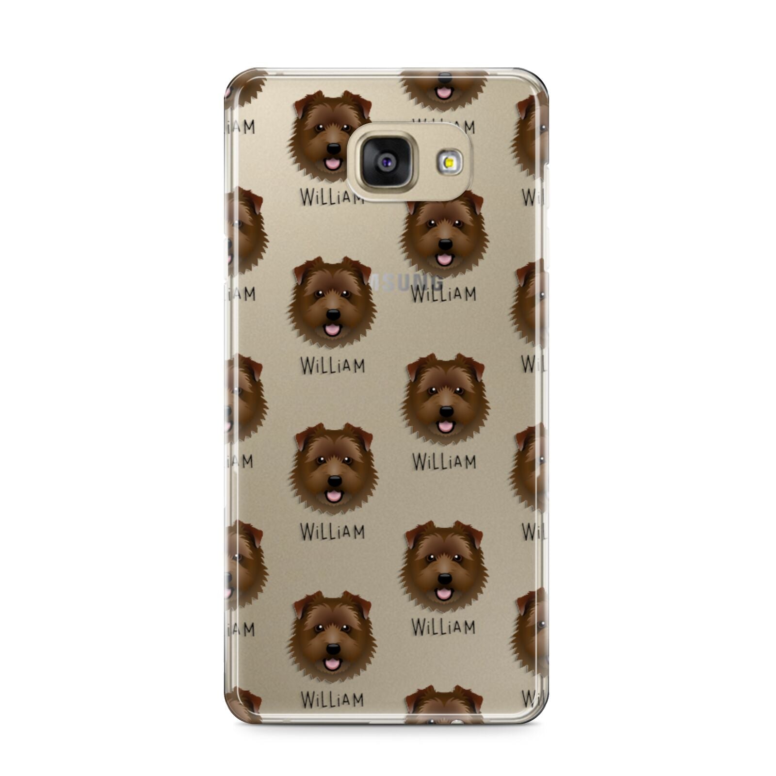 Norfolk Terrier Icon with Name Samsung Galaxy A9 2016 Case on gold phone
