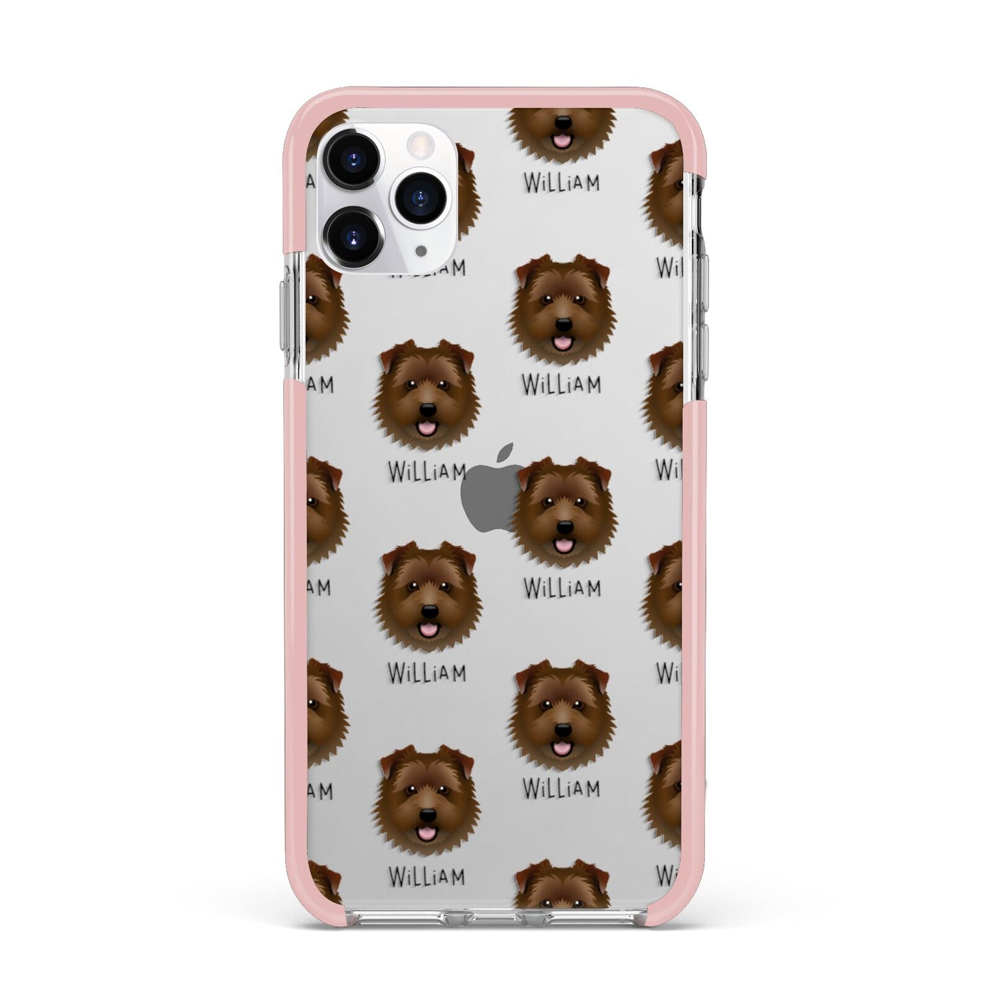Norfolk Terrier Icon with Name iPhone 11 Pro Max Impact Pink Edge Case