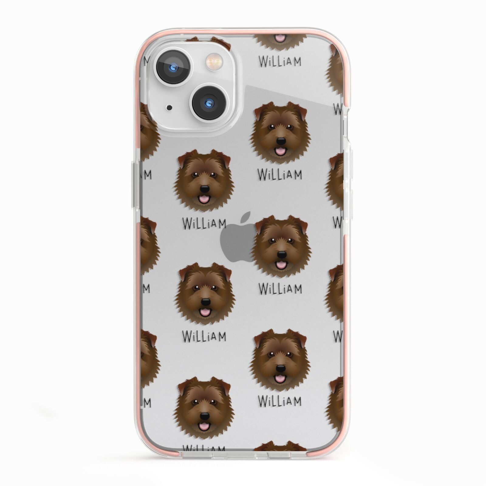 Norfolk Terrier Icon with Name iPhone 13 TPU Impact Case with Pink Edges